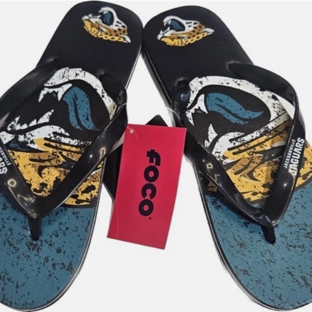 Jacksonville Jaguars Sandals Flip Flops‎ Shoes Mens Medium NFL Football FOCO